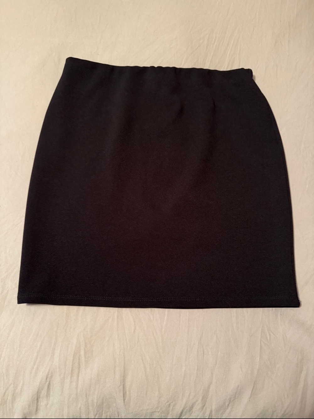 Bozzolo Black Fitted Knit Mini Skirt
